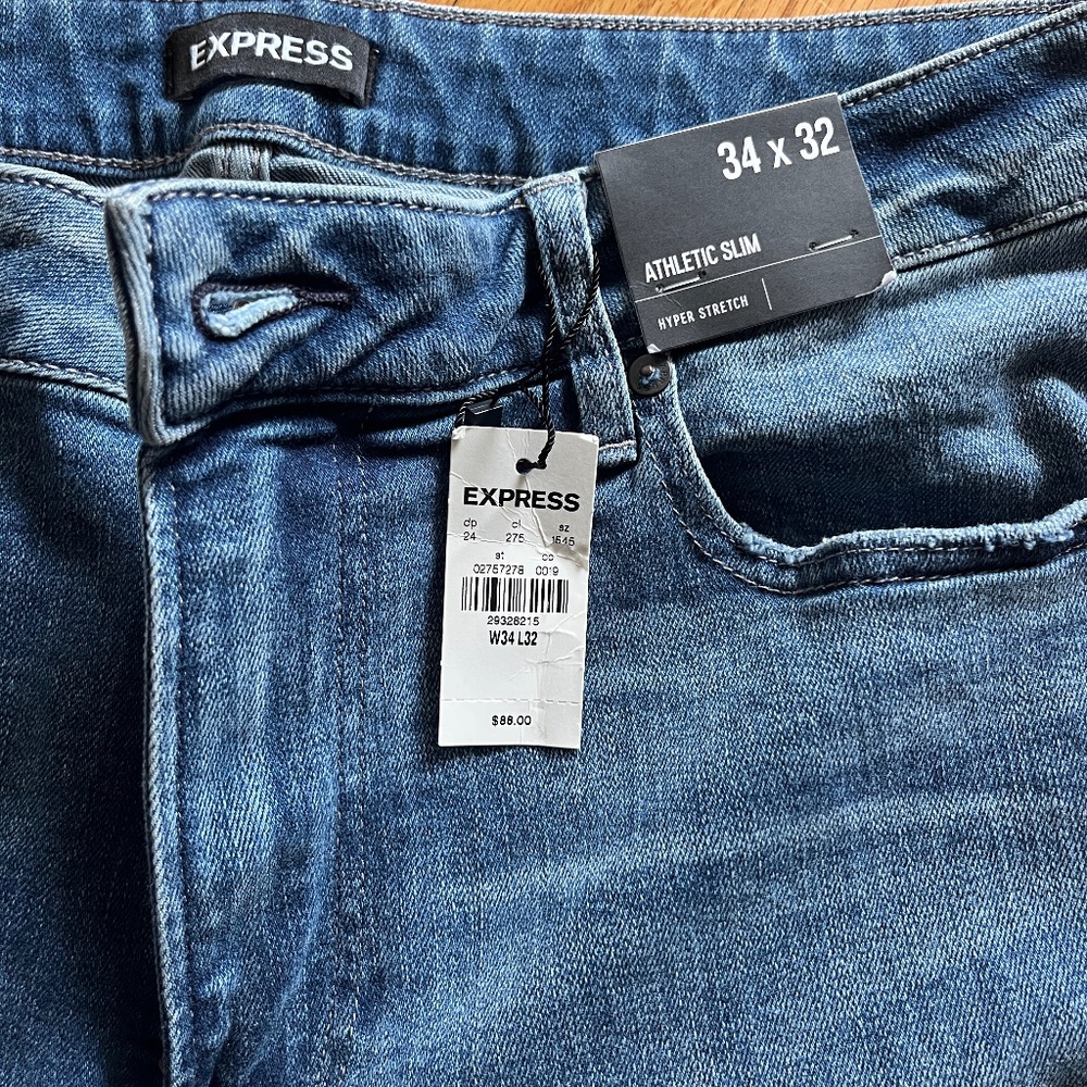 Men’s 34w 32 BRAND NEW EXPRESS JEANS